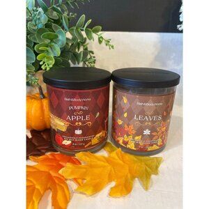 Bath & Body Works "Pumpkin Apple” &  “Leaves” New Single Wick Candles